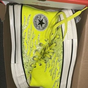 Neon glitter converse worn once